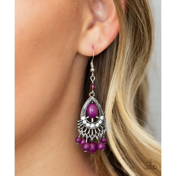 Floating On HEIR Purple Earrings - Picture 3 of 6
